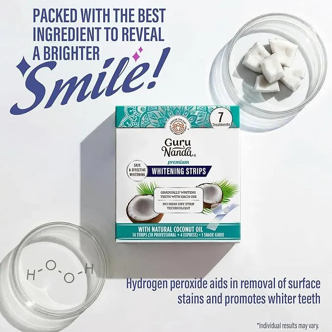 Teeth Whitening Strips – Coconut Oil & Non-Slip Tech For Shimmering White Smiles Without Sensitivity